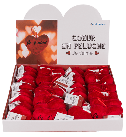 Red plush heart , Je t' aime,