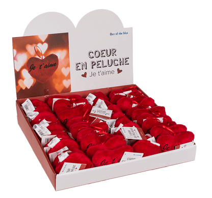 Red plush heart , Je t' aime,