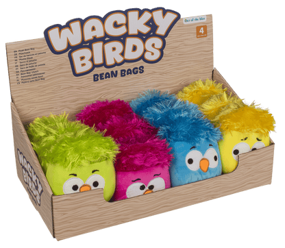 Whacky birds bean bags, 11 cm,