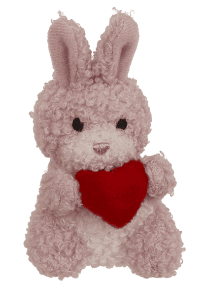 Metal keychain, rabbit with heart,