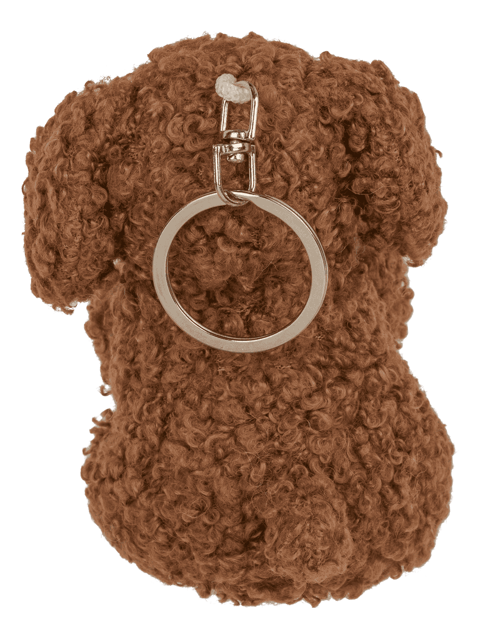 Metal keychain, dog with heart,