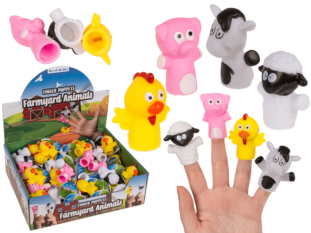 Finger puppet, Farmyard animals, 6-8 cm,