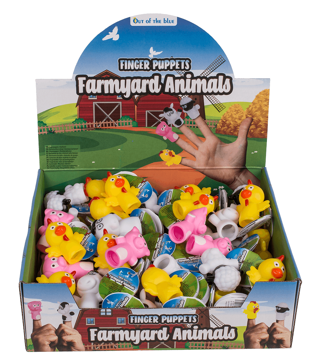 Finger puppet, Farmyard animals, 6-8 cm,