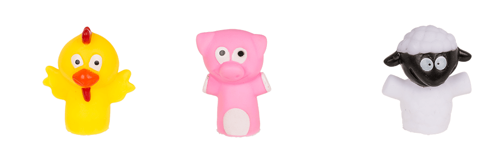 Finger puppet, Farmyard animals, 6-8 cm,