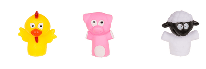 Finger puppet, Farmyard animals, 6-8 cm,