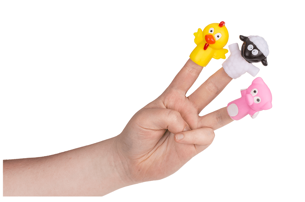 Finger puppet, Farmyard animals, 6-8 cm,
