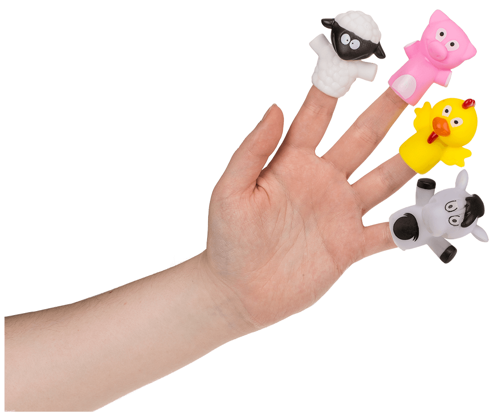 Finger puppet, Farmyard animals, 6-8 cm,