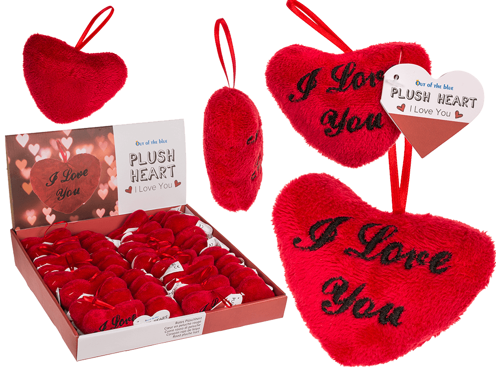 Red plush heart, I love you,