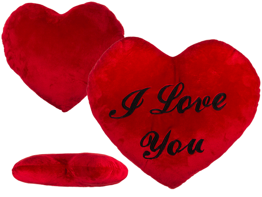 XXL-Red plush heart, I LOVE YOU,
