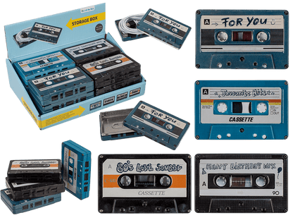 Metal storage box, Music cassette,