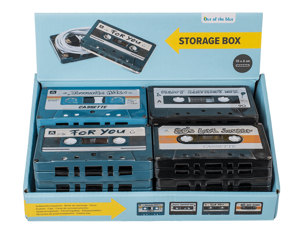 Metal storage box, Music cassette,