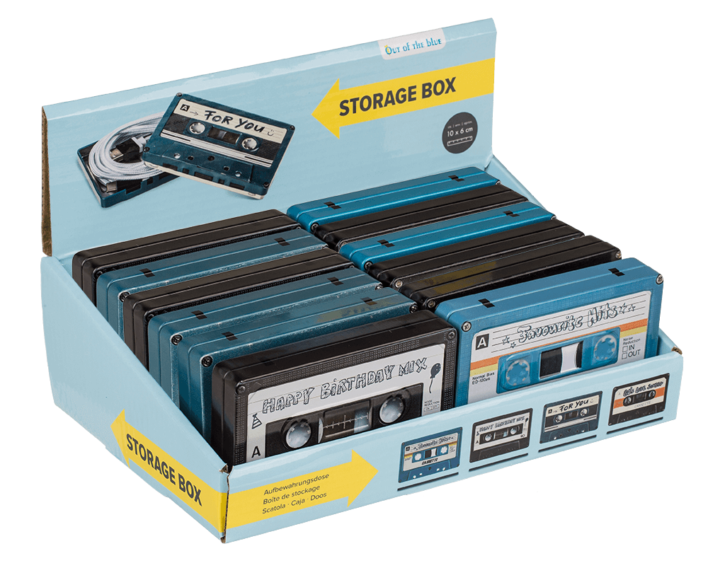 Metal storage box, Music cassette,