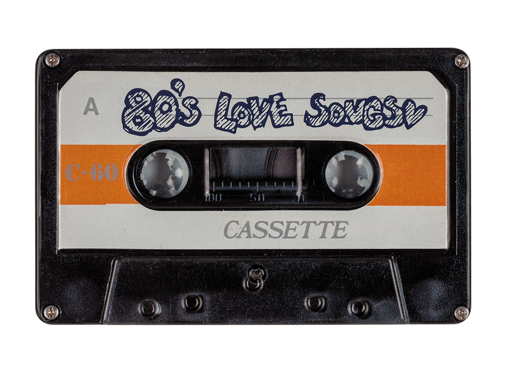 Metal storage box, Music cassette,