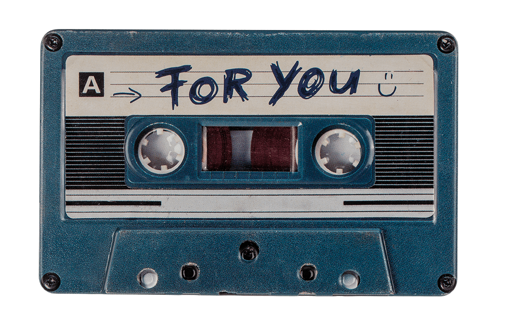 Metal storage box, Music cassette,