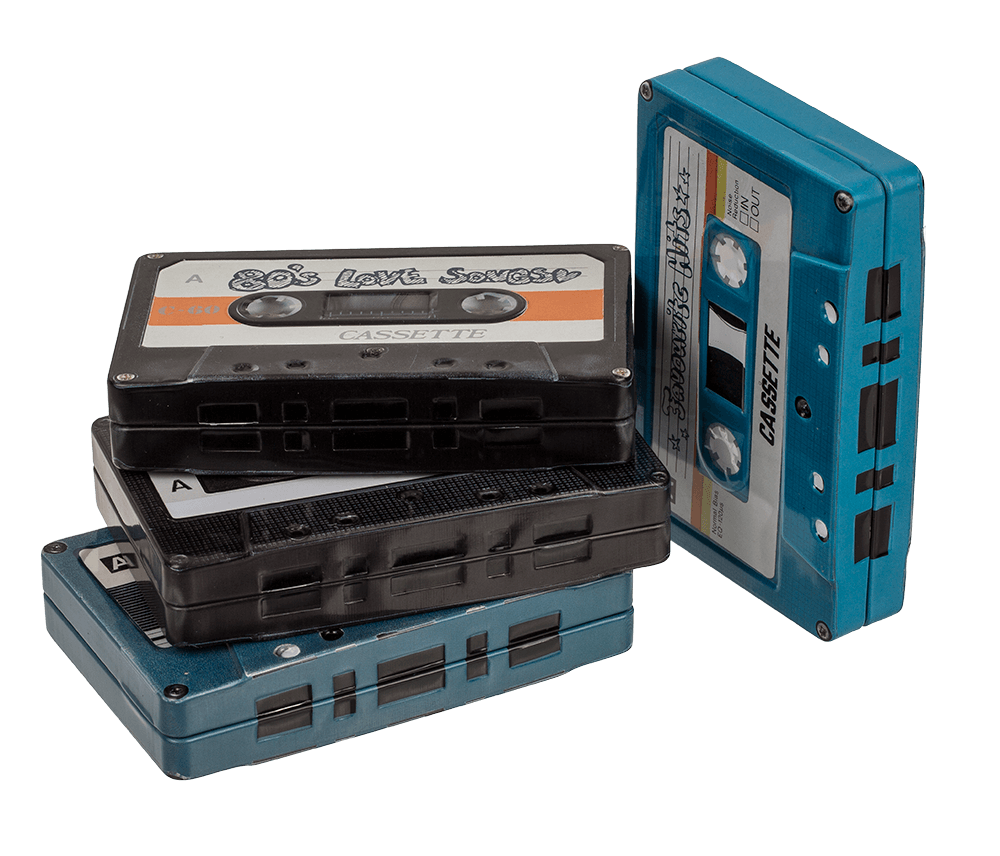 Metal storage box, Music cassette,