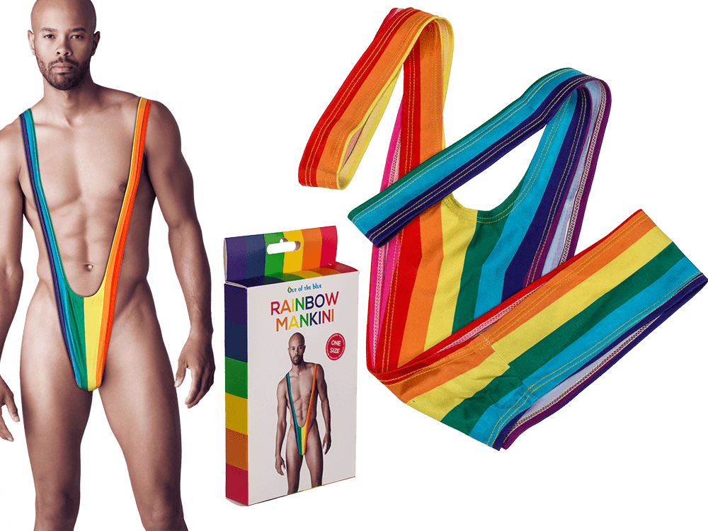 Man Swimsuit, Rainbow Mankini, Pride,