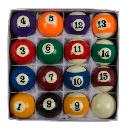 Wooden tabletop pool with 2 cues,