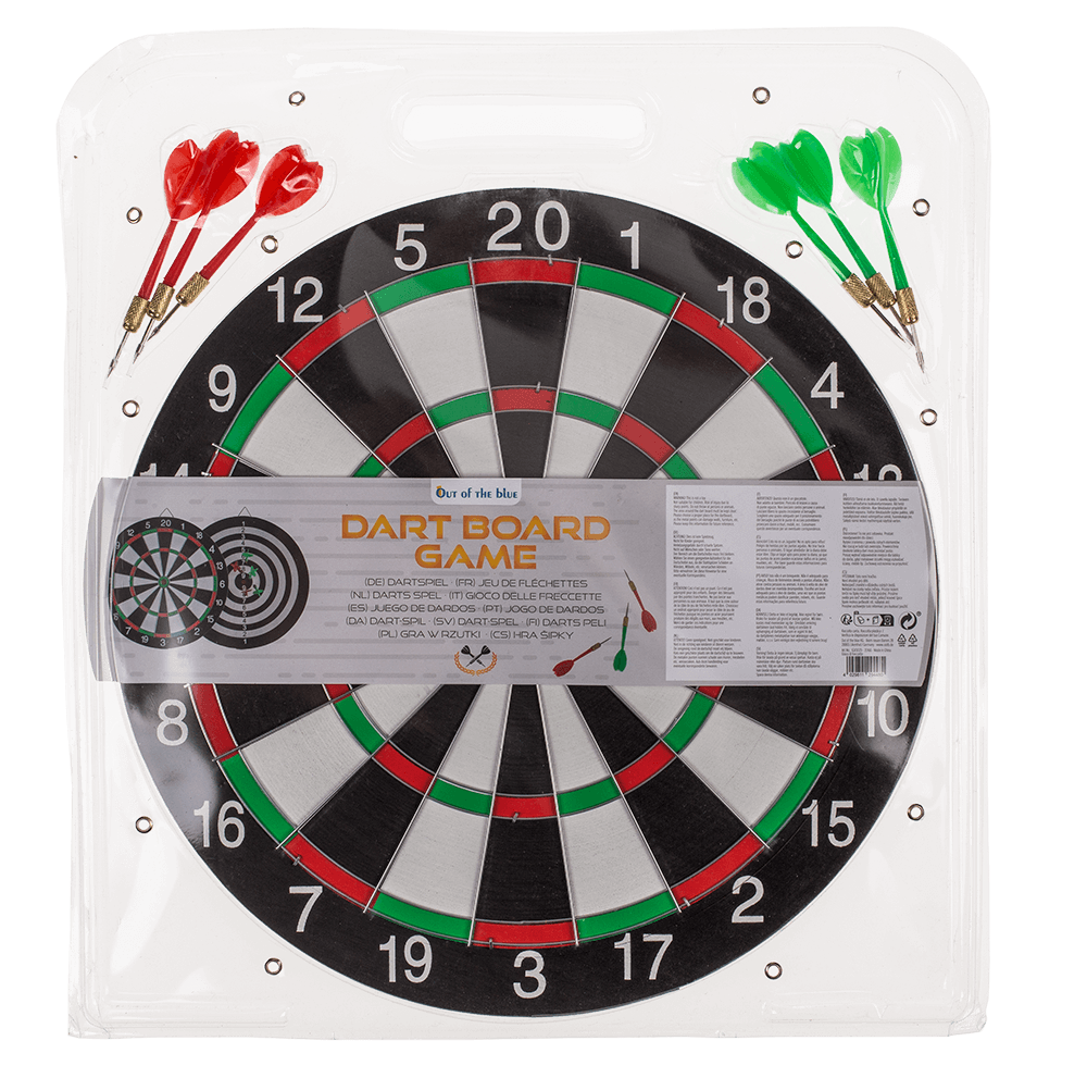 Dart board game with 6 darts, D: ca. 36.5 cm,