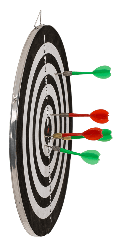 Dart board game with 6 darts, D: ca. 36.5 cm,