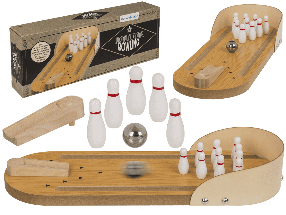 Tabletop Bowling Game, incl. 1 ball, 10 skittles,