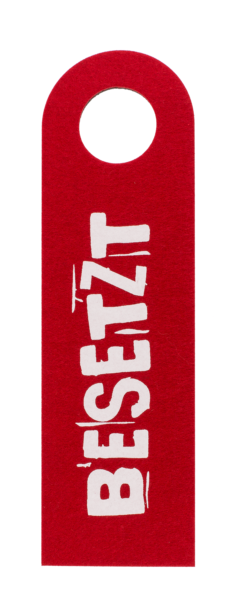 Felt door sign with German lettering,