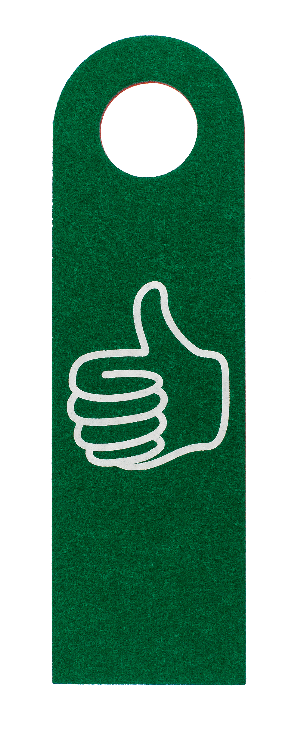 Felt door sign with German lettering,