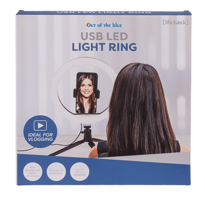 USB LED light ring, with 3 intensities,