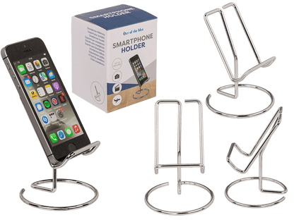 Phone holder, Silver, approx. 10 x 8 cm,