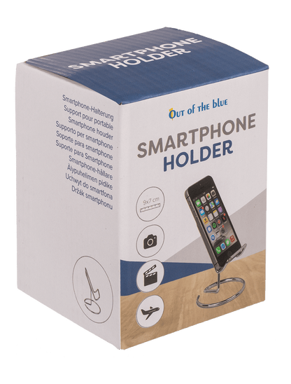 Phone holder, Silver, approx. 10 x 8 cm,