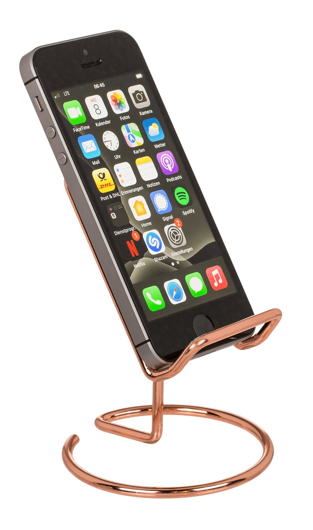 Phone holder, Rose gold, approx. 10 x 8 cm,