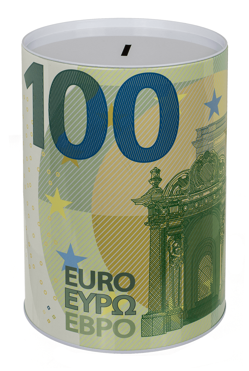 Metal savings bank, XXL 100 Euro Note,