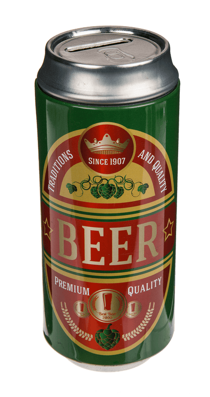 Tin Metal Money Bank, Beer Can,
