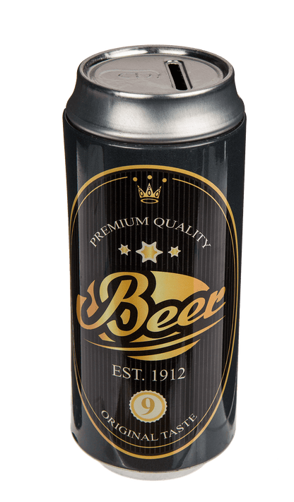 Tin Metal Money Bank, Beer Can,