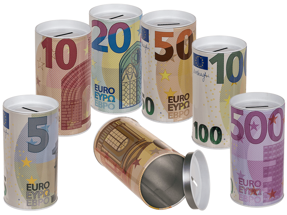 Metal Savings Box, €-Notes,