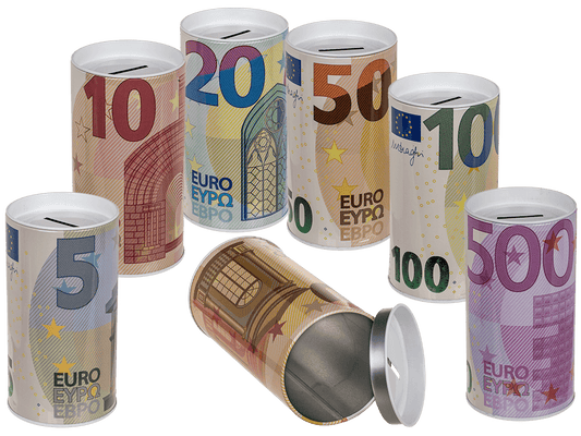 Metal Savings Box, €-Notes,