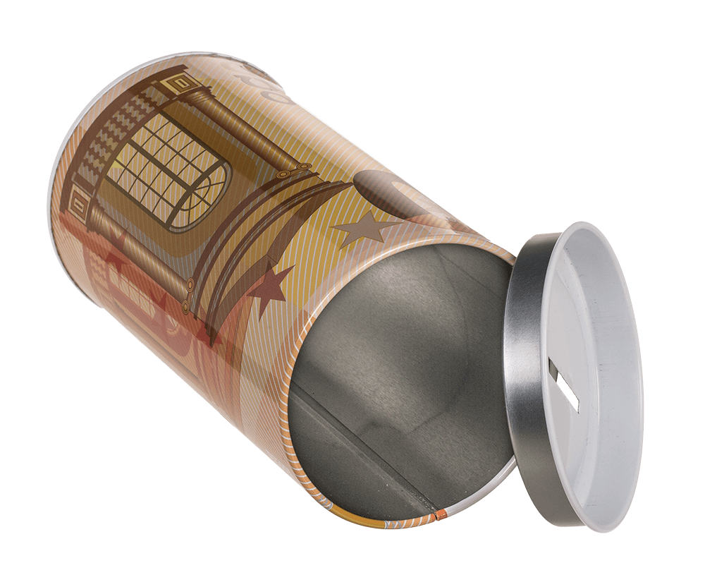 Metal Savings Box, €-Notes,