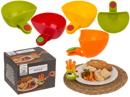 Dip bowl with clip, set of 4 pcs,