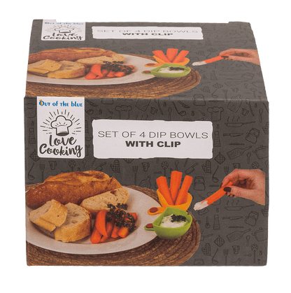 Dip bowl with clip, set of 4 pcs,
