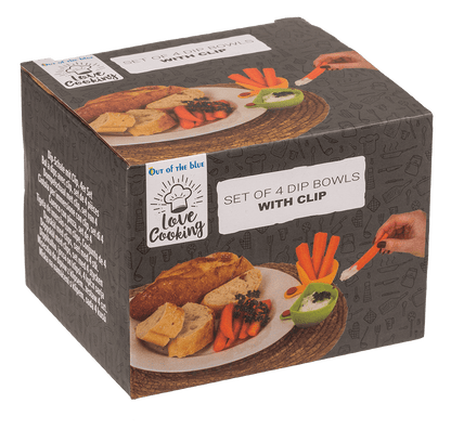 Dip bowl with clip, set of 4 pcs,