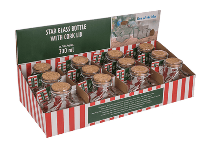 Glass Bottle, Star, ca.11 x 7,5 x 12  cm, with