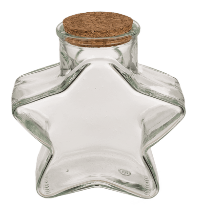 Glass Bottle, Star, ca.11 x 7,5 x 12  cm, with