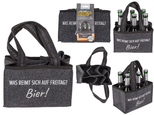 Felt Bottle Bag with 6 compartments,