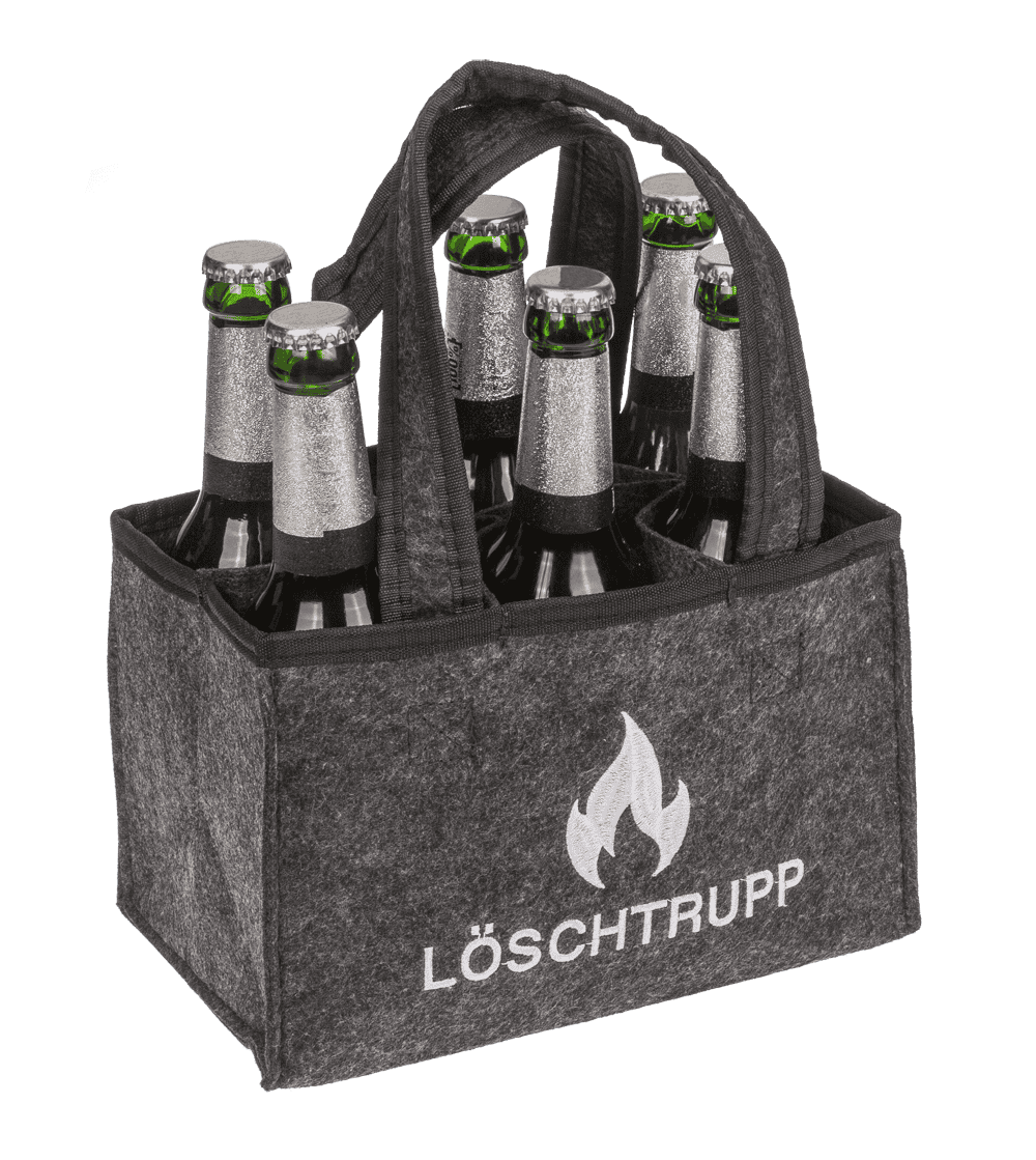 Felt bottle bag with 6 compartments,