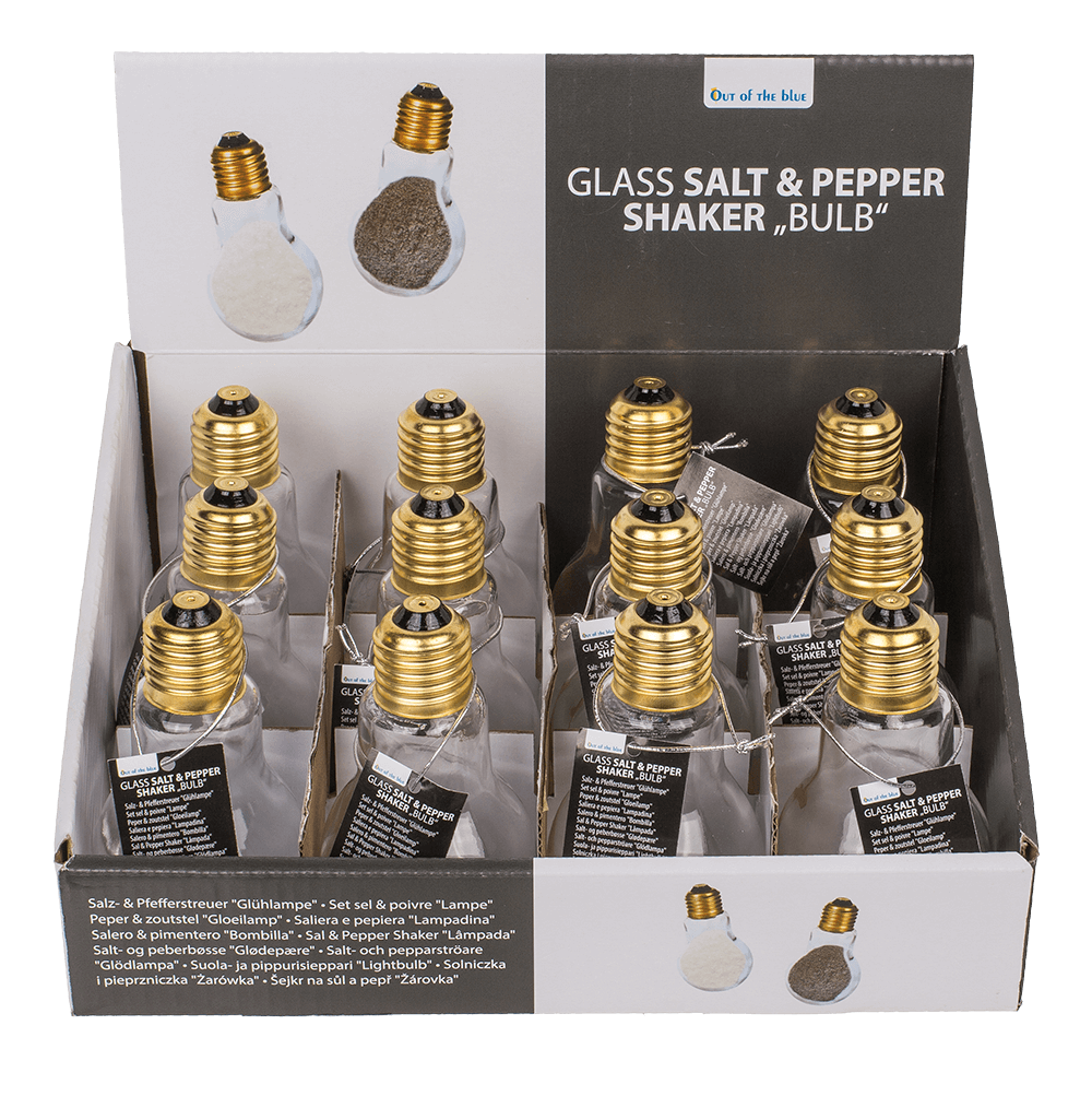 Glass salt & pepper shaker, Bulb,