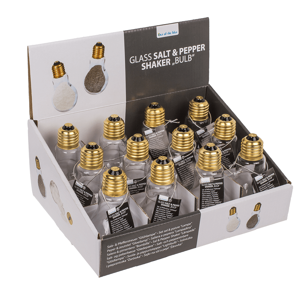Glass salt & pepper shaker, Bulb,
