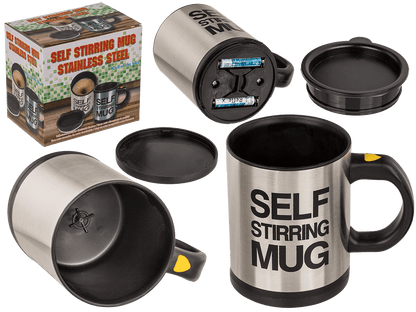 Self stirring mug, stainless steel with plastic,
