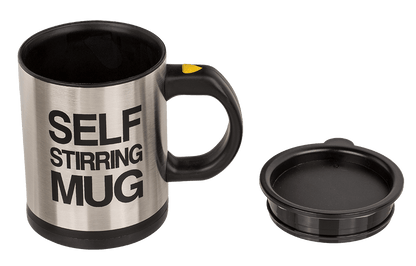 Self stirring mug, stainless steel with plastic,