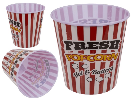 Plastic Popcorn Bucket, Vintage Look,
