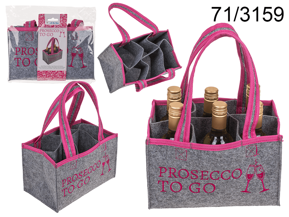 Grey Felt Bag, Prosecco to go,