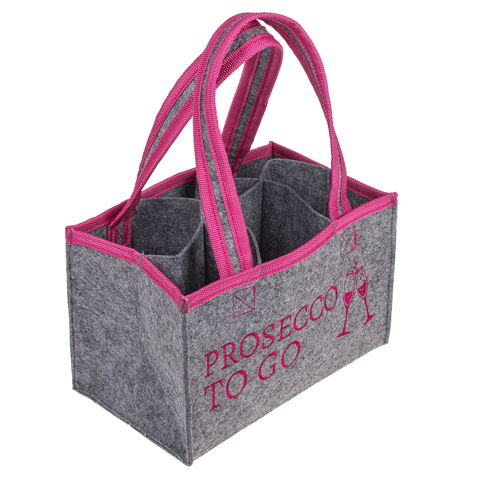 Grey Felt Bag, Prosecco to go,